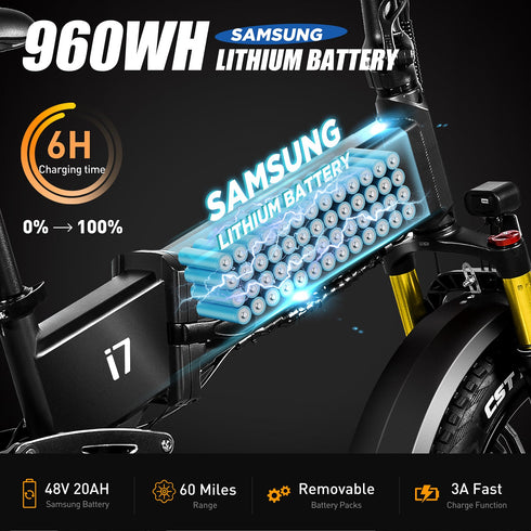 Vitilane I7 Pro 3.0 Folding Full Suspension Bicicletta elettrica GARANZIA ITALIANA